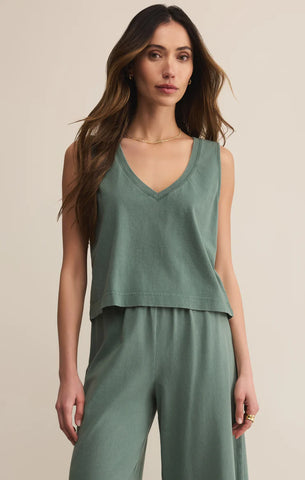 SLOANE V-NECK COTTON JERSEY TOP