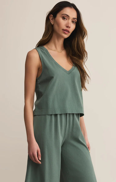 SLOANE V-NECK COTTON JERSEY TOP