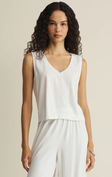 SLOANE COTTON JERSEY TANK in White