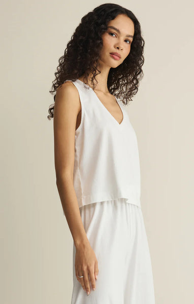 SLOANE COTTON JERSEY TANK in White