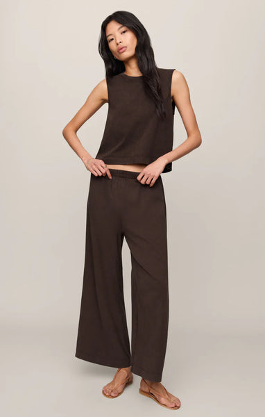 SCOUT JERSEY CROP FLARE PANT in DARK CHOCOLATE
