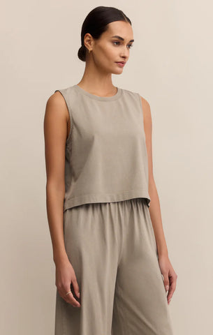 SLOANE COTTON JERSEY TANK in RETREAT