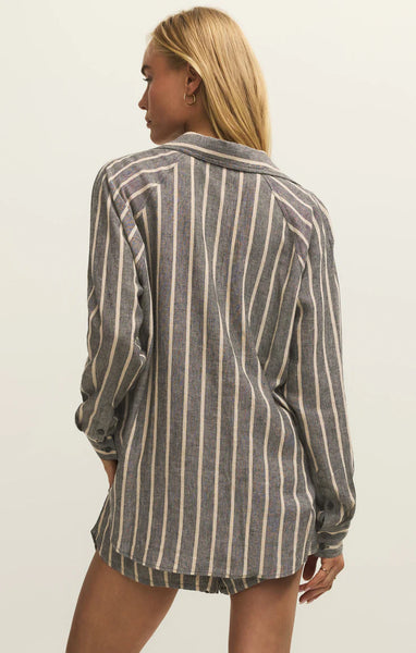 PERFECT LINEN STRIPED TOP