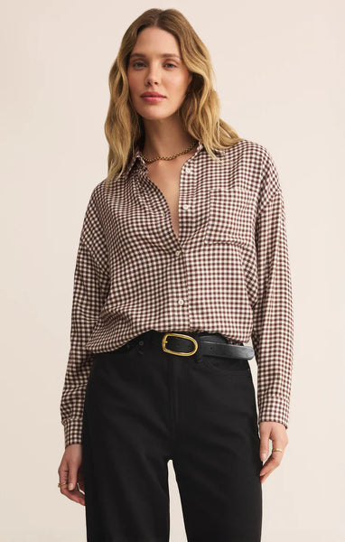 RIVER PLAID BUTTON UP
