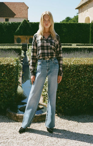 RIVER PLAID BUTTON UP in GARLAND GREEN