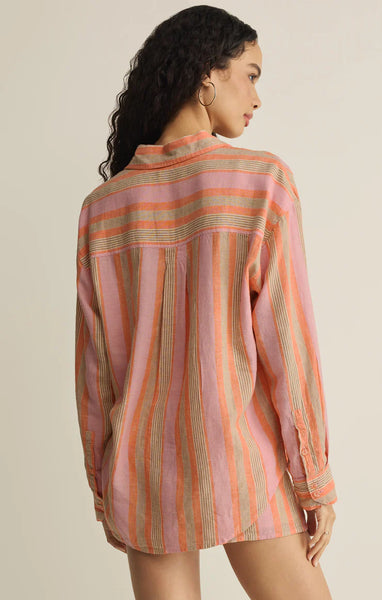 THE PERFECT STRIPED LINEN BUTTON UP~~SIZE XS LEFT