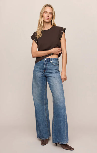 CAMINO GROMMET MUSCLE TEE In DARK CHOCOLATE