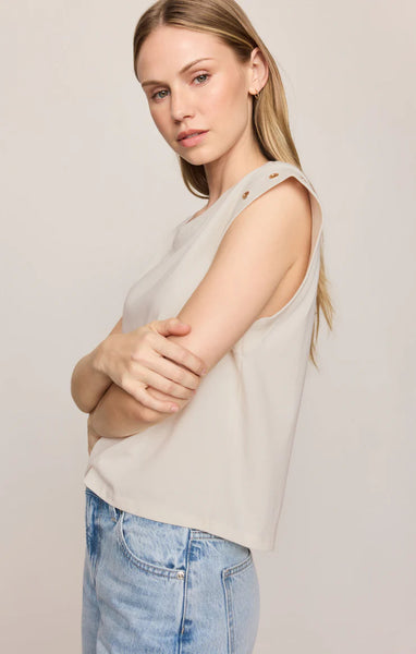 CAMINO GROMMET MUSCLE TEE In SANDSTONE