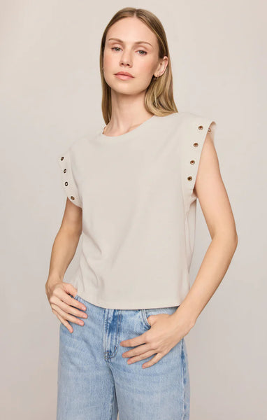 CAMINO GROMMET MUSCLE TEE In SANDSTONE
