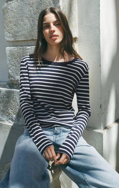 ARLET STRIPE THERMAL TOP ~~ECLIPSE