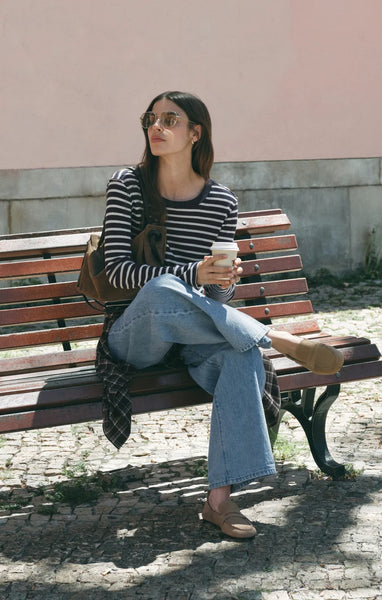 ARLET STRIPE THERMAL TOP ~~ECLIPSE