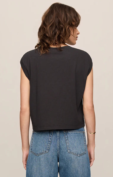 FLEX CROPPED MUSCLE TEE~~BLACK ASH