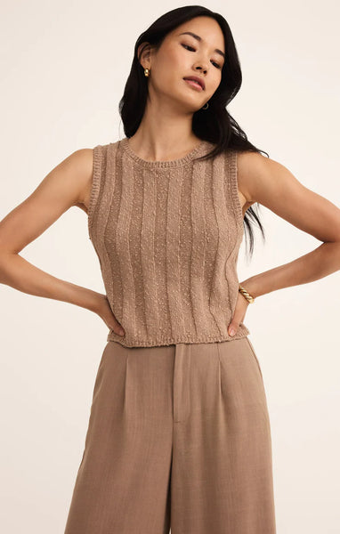 CALAN RIB SWEATER CROPPED TANK