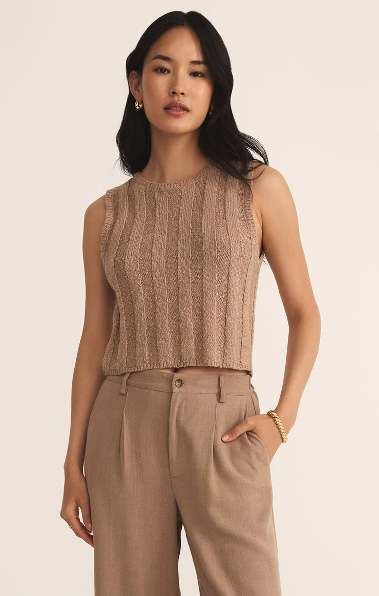 CALAN RIB SWEATER CROPPED TANK