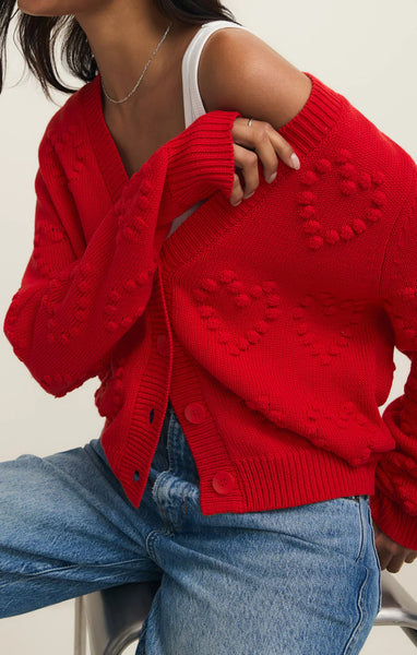 HEARTS EMBROIDERED CARDIGAN