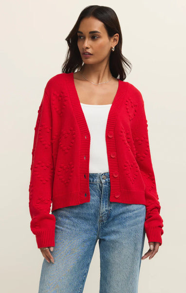 HEARTS EMBROIDERED CARDIGAN