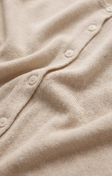 SYD LINEN KNIT TANK VEST in SANDSTONE