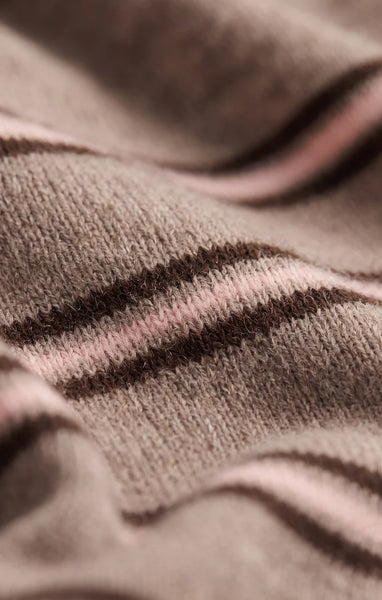GATEWOOD STRIPE SWEATER TEE~~HEATHER ASH