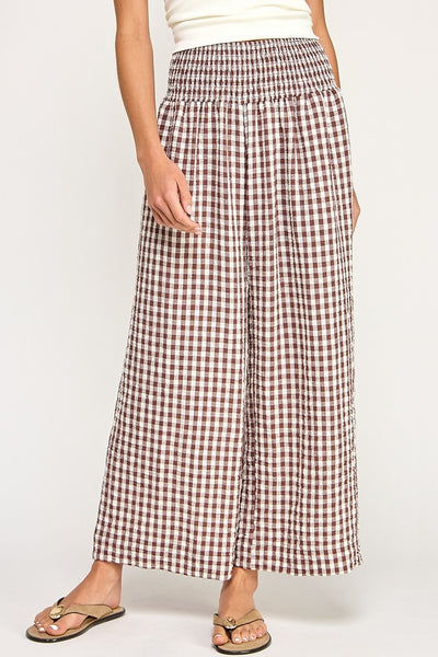 Gingham Wide Leg Pants