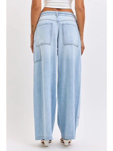 Medium Light Drawstring Utility Pocket Wideleg
