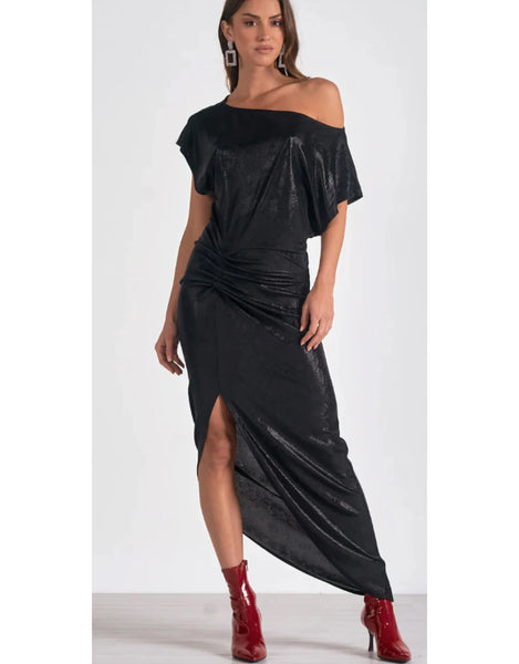 SHIMMER ON ME MIDI DRESS