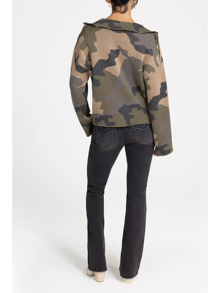 Camo Moto Sweater Jacket