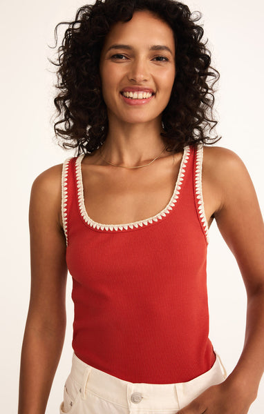 JAIDYNN WHIPSTITCH RIB TANK