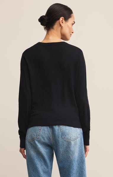 The Perfect Layer Sweater in Black & Light Tavern