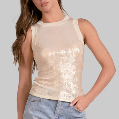 Shimmer/Metallic Sleeveless Top