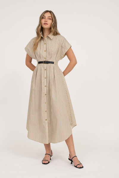 Stripe Belted Shirtdress