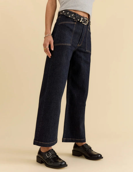 VALLEY GIRL WIDE LEG ANKLE in RINSE